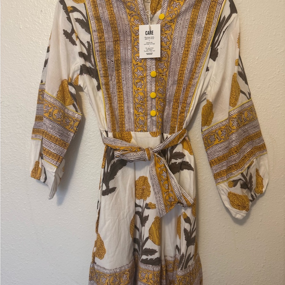 SLV Bohemian Floral Dress with Belt